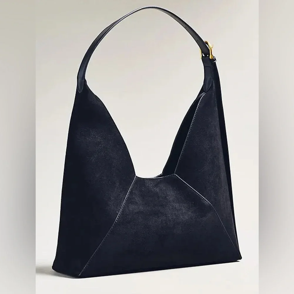 Anthropologie Cuout Shoulder Bag Black faux Suede preowned
